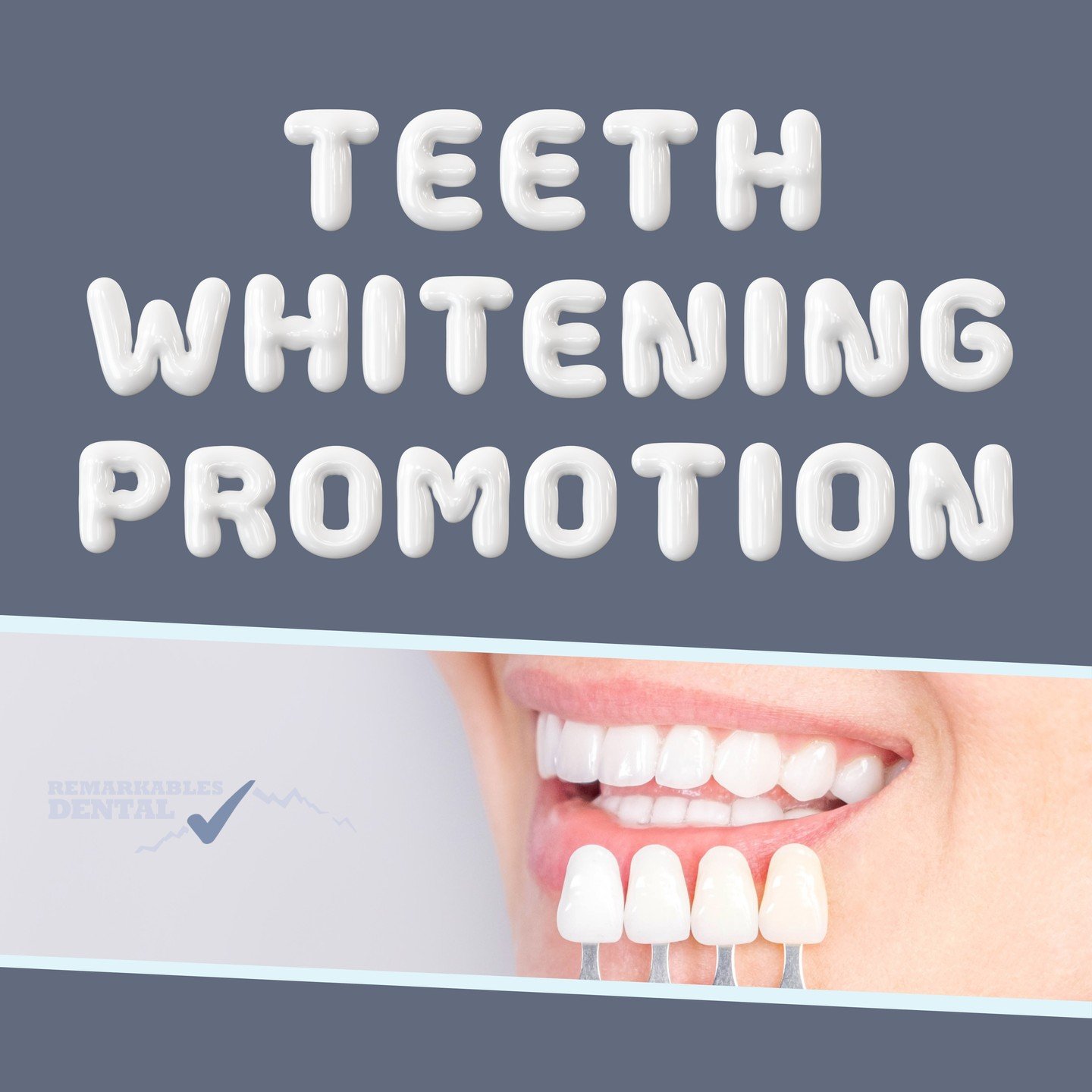 🦷 TEETH WHITENING PROMOTION 🦷
🌟 $50 Off In-Chair Whitening
🌟 $100 Off Our Whitening Combo
🌟 FREE 15 Minute Whitening Consultation
📲 Book Online via Our Website

You can book online via our webiste, email us directly at info@remarkablesdental.co