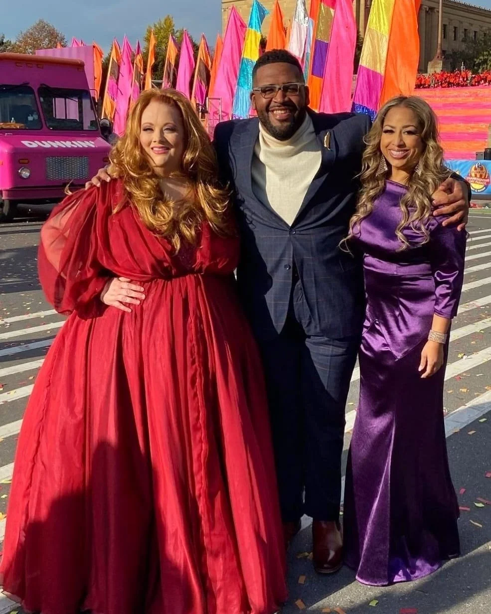 The multi talented @drthanujahamilton at this years Thanksgiving Day Parade! 🦃

Thanuja wanted to wear this beautiful purple gown for the show, however this gown was sleeveless and the performance was to be outside. With the extra material from the 