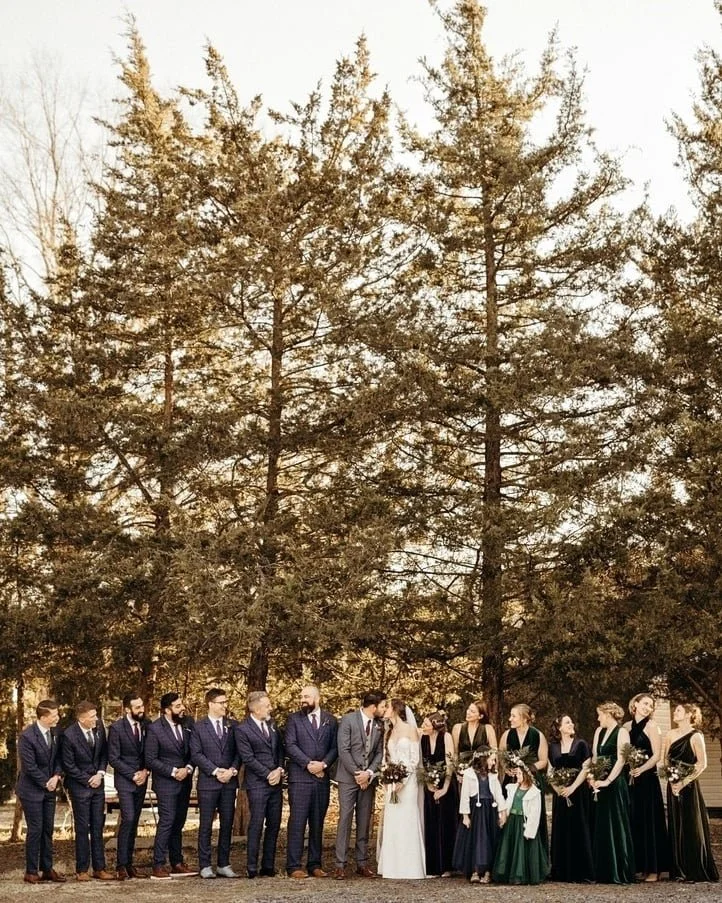 Nick &amp; Lauren's Winter Wedding
.
.
.
.
.
✂Alterations📍 

👔- Groom &amp; several groomsmen suits 

▪︎take in side &amp; back seams on blazer
▪︎lower collar
▪︎shorten sleeve length
▪︎take in waist/seat/crotch on pants
▪︎taper full length of pant
