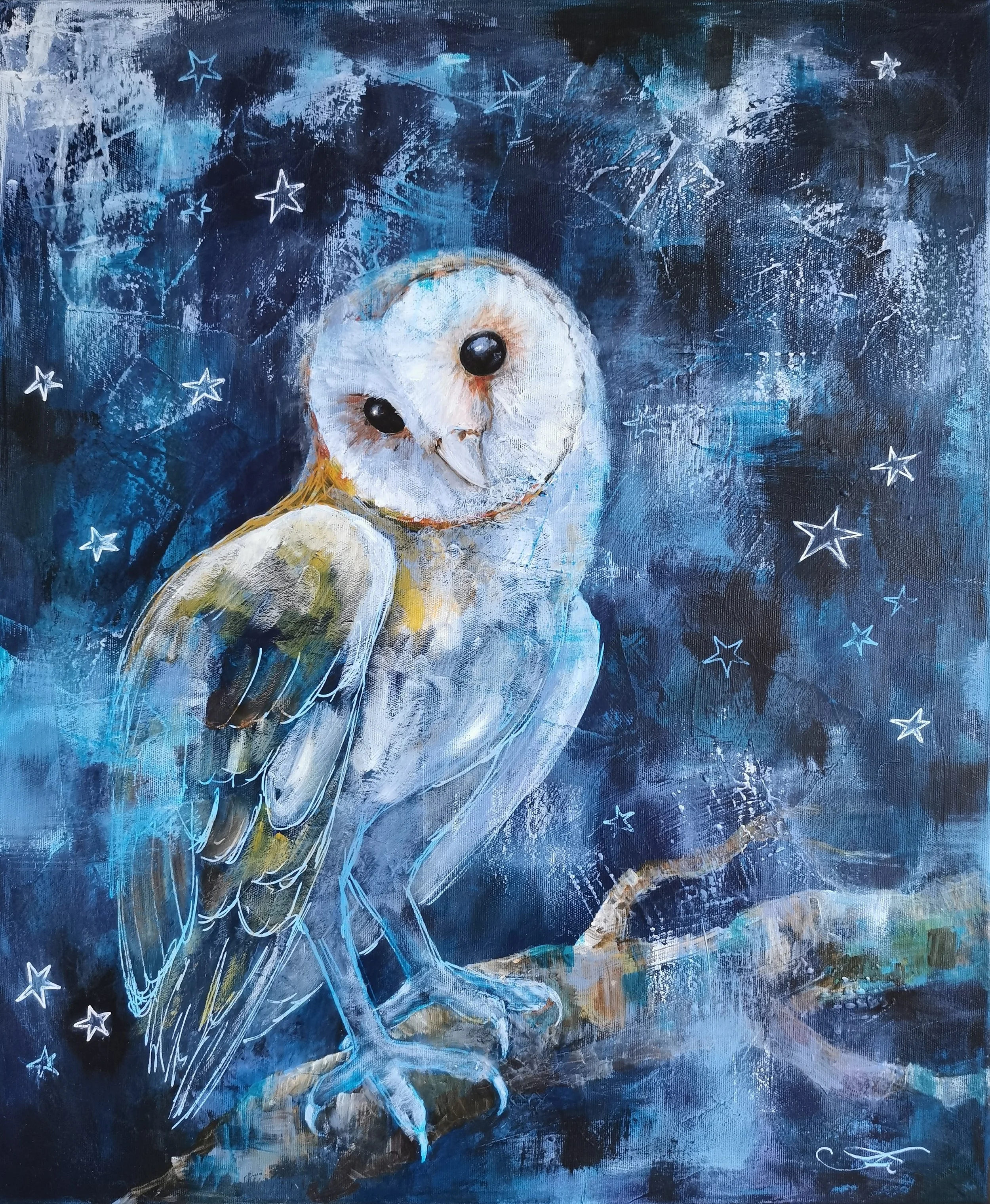  "Halla", 65x54cm, akryyli kankaalle, 320€