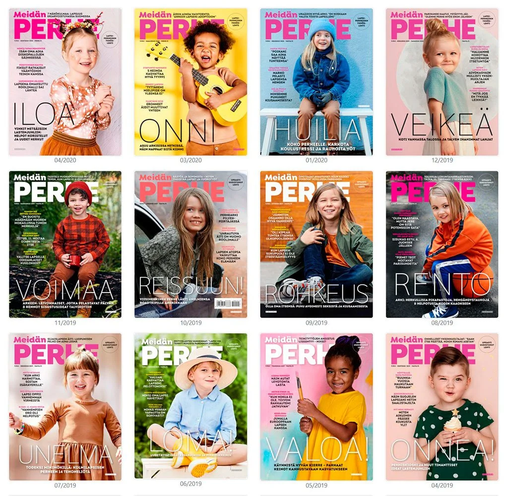 Meidän Perhe lehden kansikuvien syväys, art director Niina Behm.