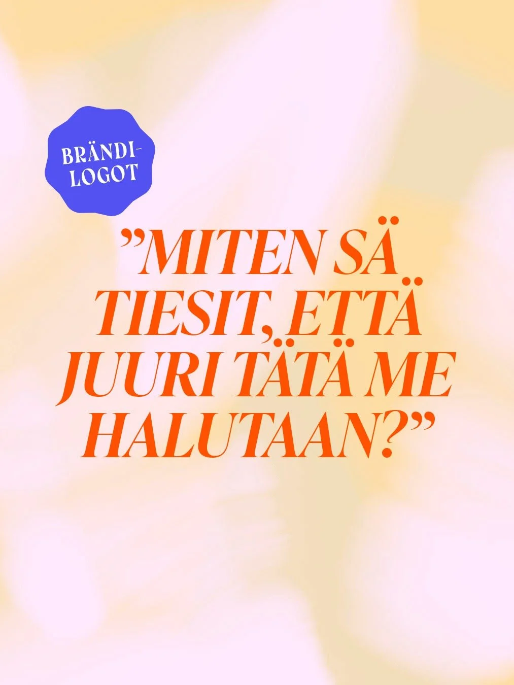 💬Moni asiakas on sanonut logoprojektin aloituspalaverissa saman lauseen "Miten ihmeess&auml; s&auml; tiesit, ett&auml; juuri t&auml;t&auml; me halutaan?" 😶🥹👏🏻 Asiakkaasta on tuntunut kuulemma silt&auml;, kuin olisin osannut lukea h&aum