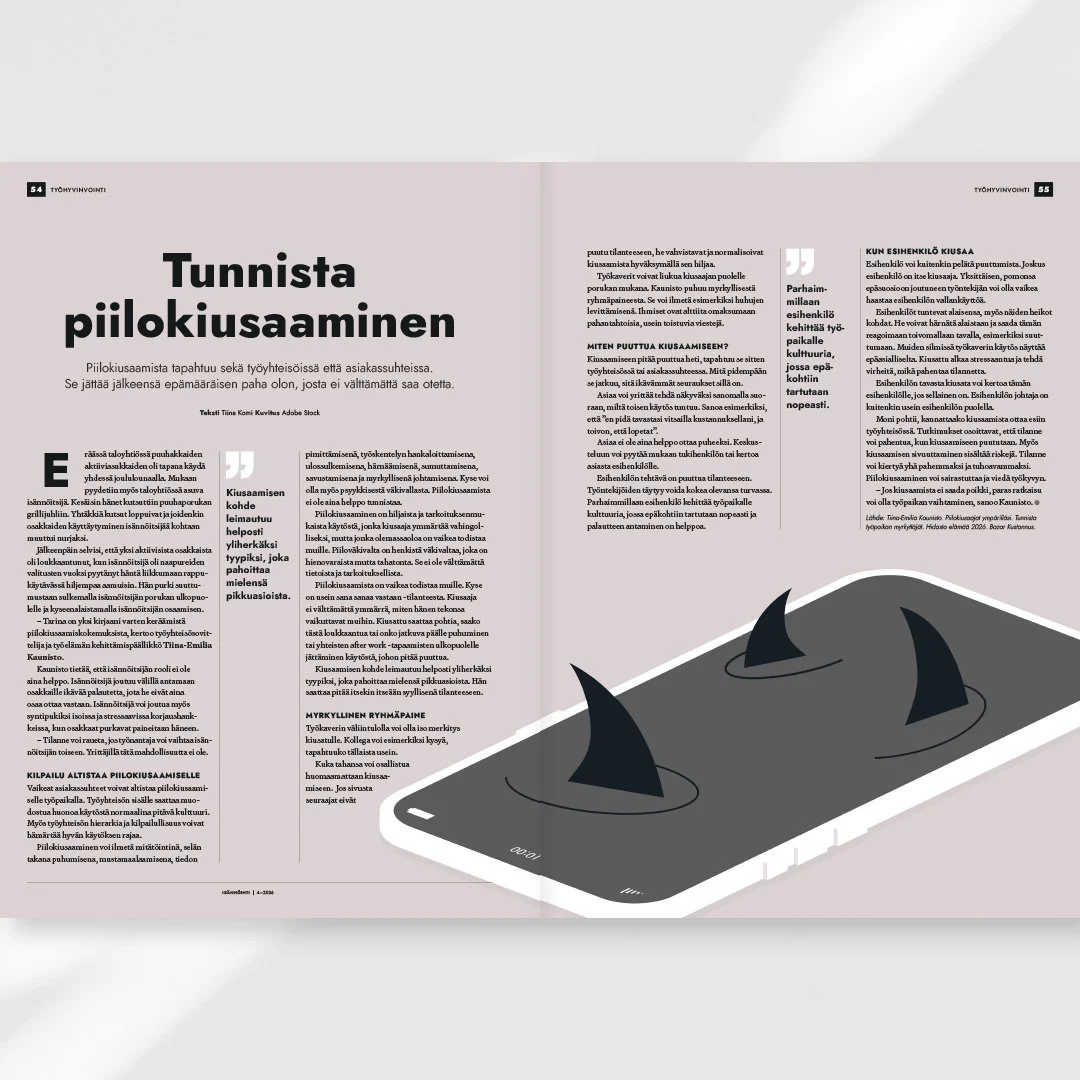 Kuvituskuvan hakua aikakauslehdelle: Isännöinti-lehti nro 4/2026. Kuvahaku Studio Behm.