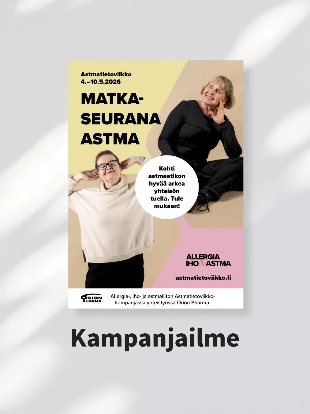 Astmatietoviikon ilmeen konseptointi Studio Behm, art director Niina Behm.