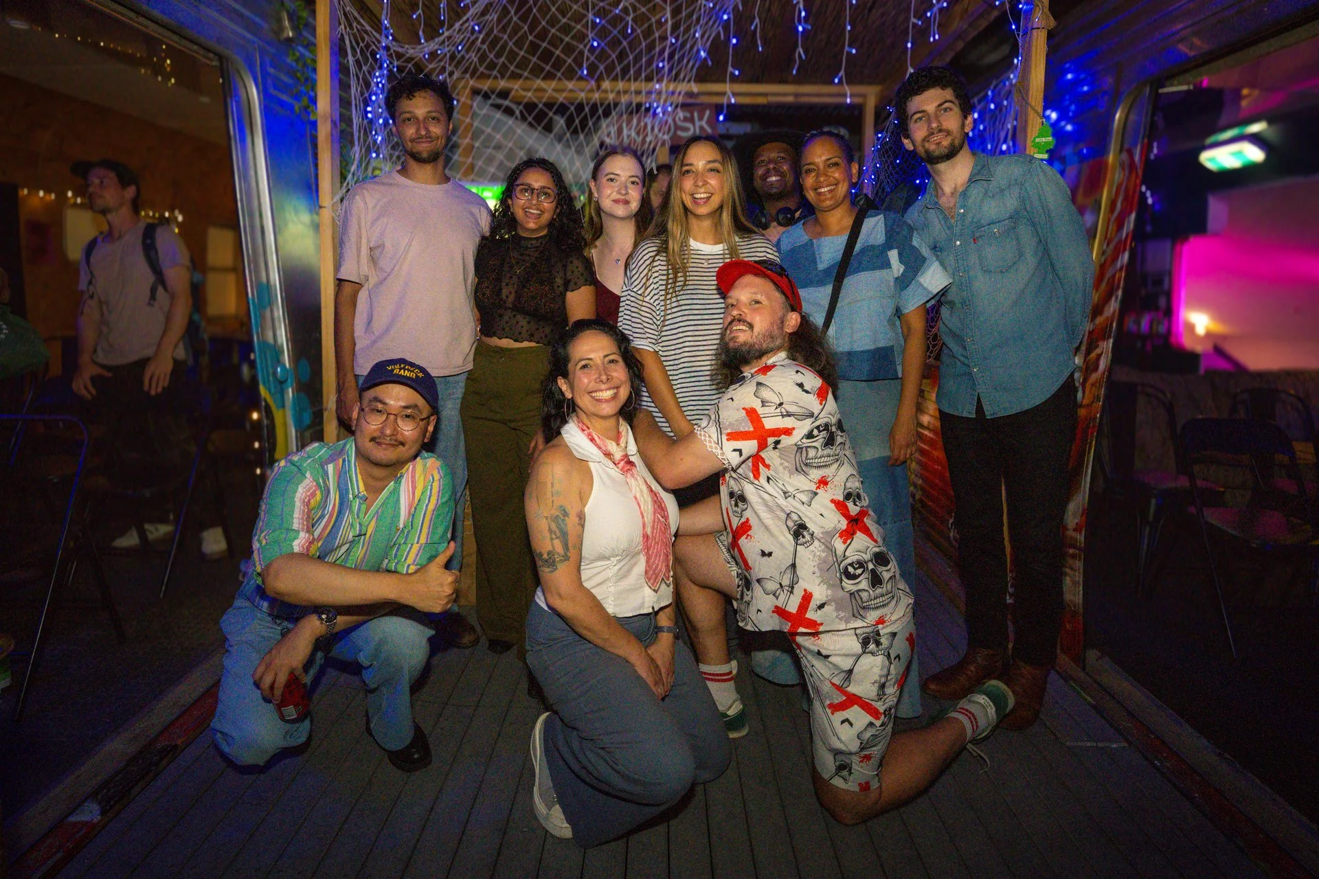 Group photo at a live music event