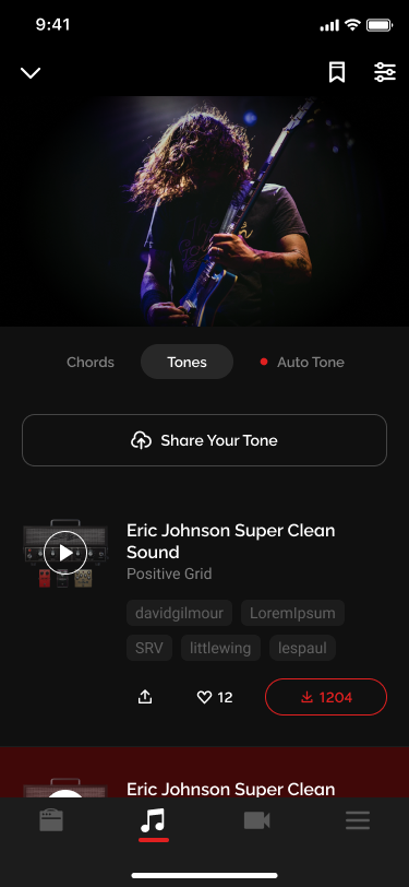 Player could choose tons of tone from tone cloud.