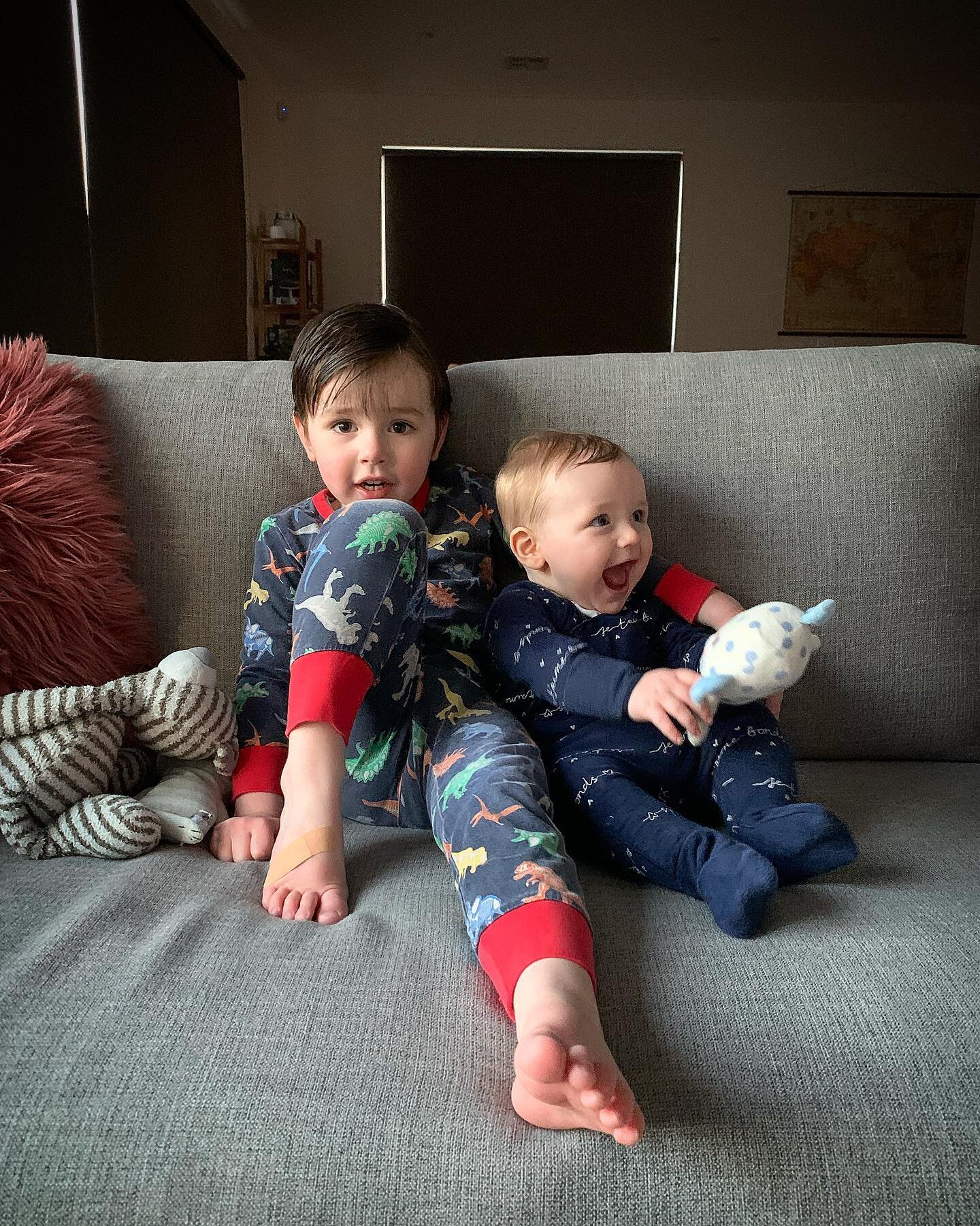 Brothers 😍
.
Question - Does anyone have recommendations for summer sleepwear that comes in a range of sizes from Archie size to Mum and dad size?