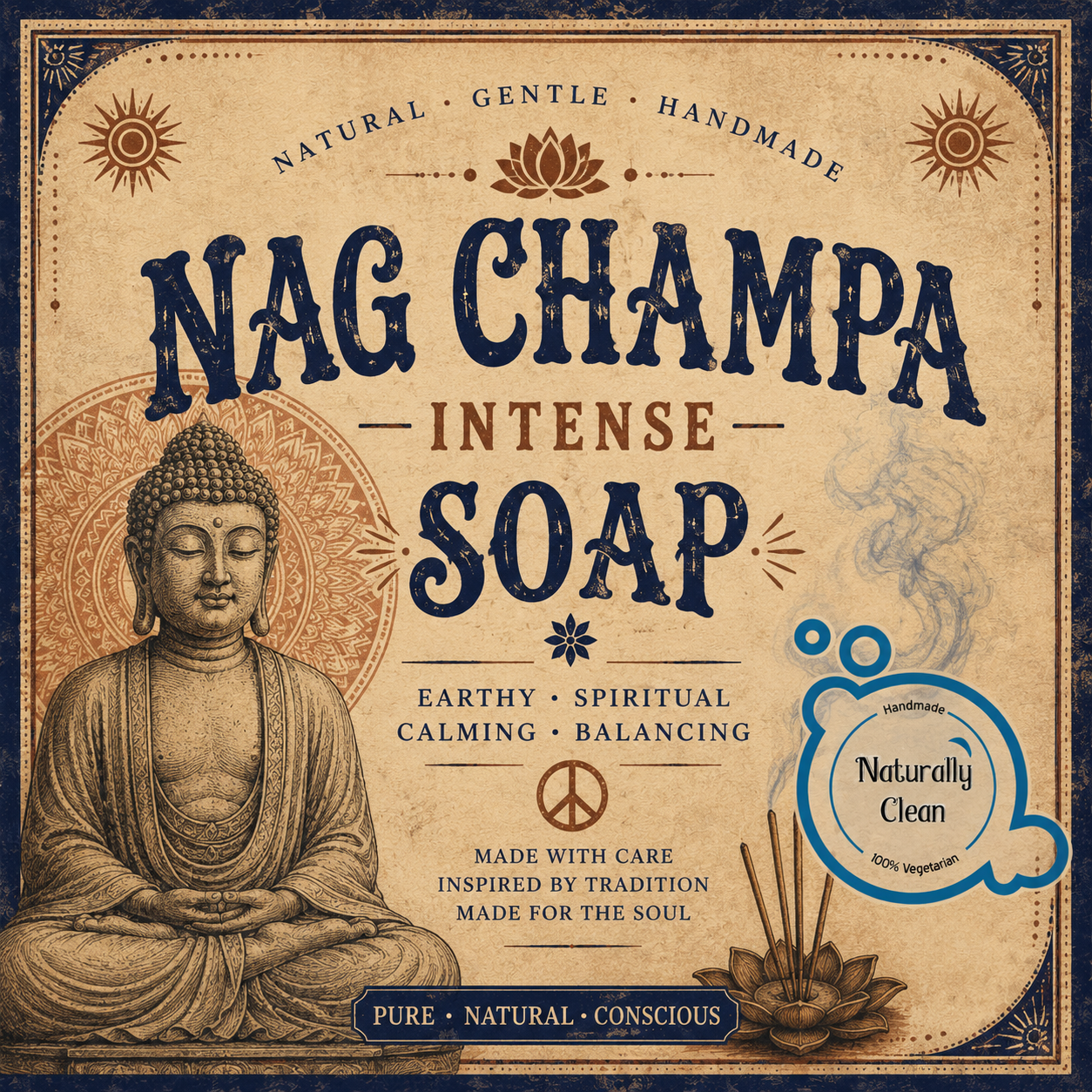Nag Champa with charcoal and hemp oil