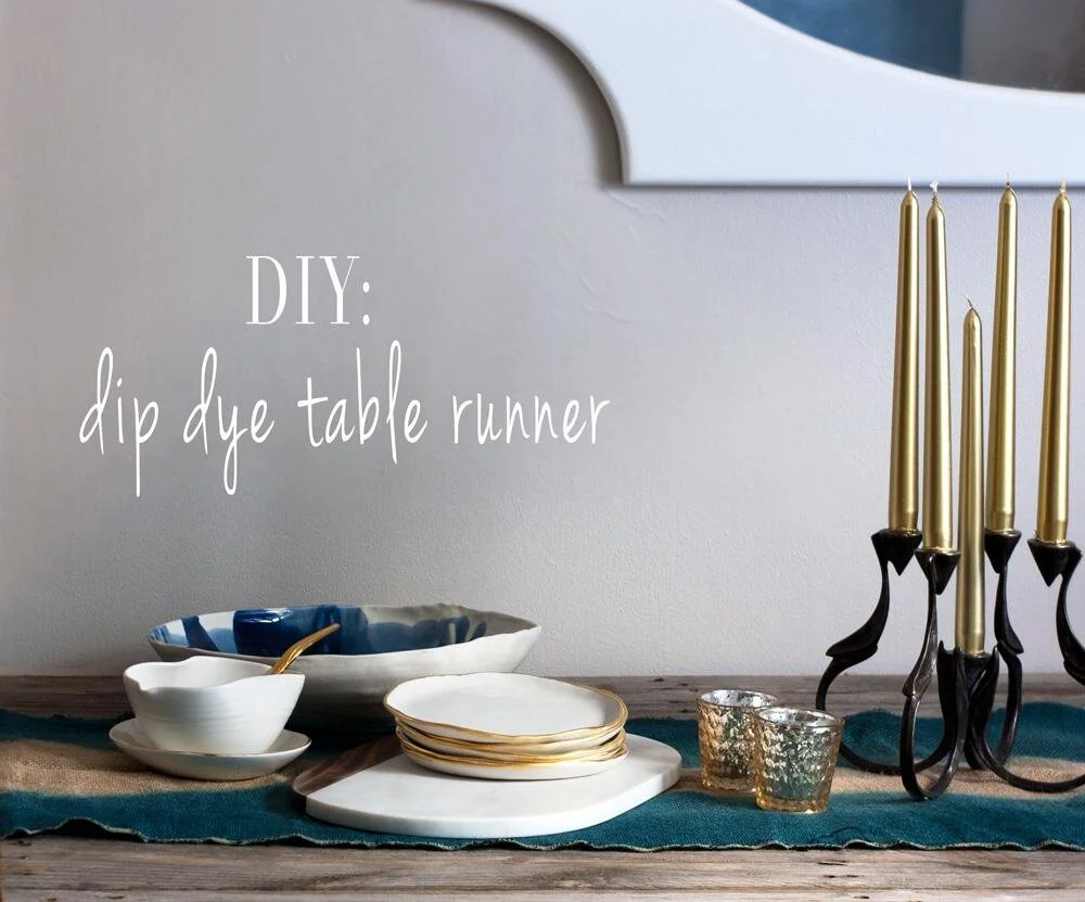 DIY Dip Dye Burlap Table Runner
