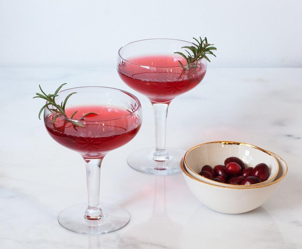 Cranberry Rosemary Syrup with Festive Drink Variations