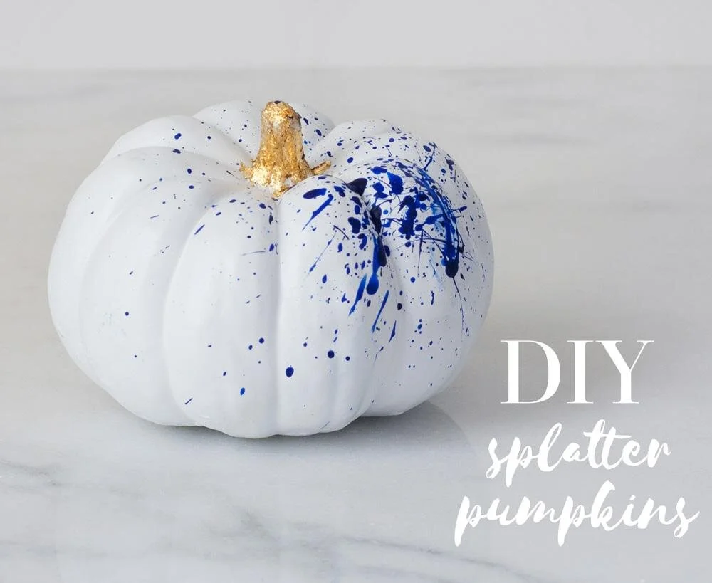 DIY: Gold Leaf Splatter Pumpkins