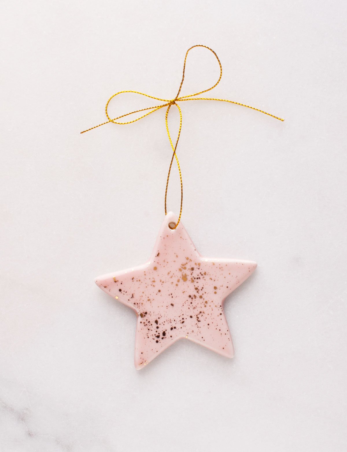 Star Ornament Rose Gold Hammered Effect New 