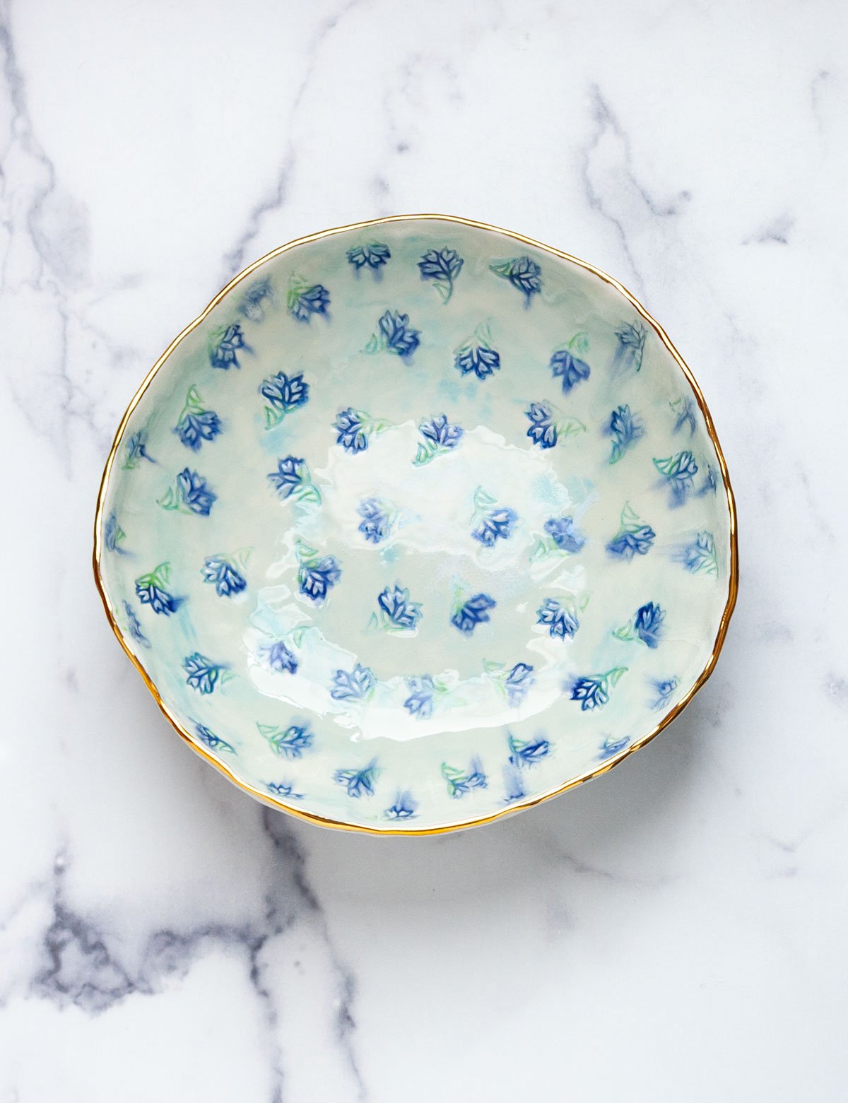 Garden Serving Bowl: Mint + Violet