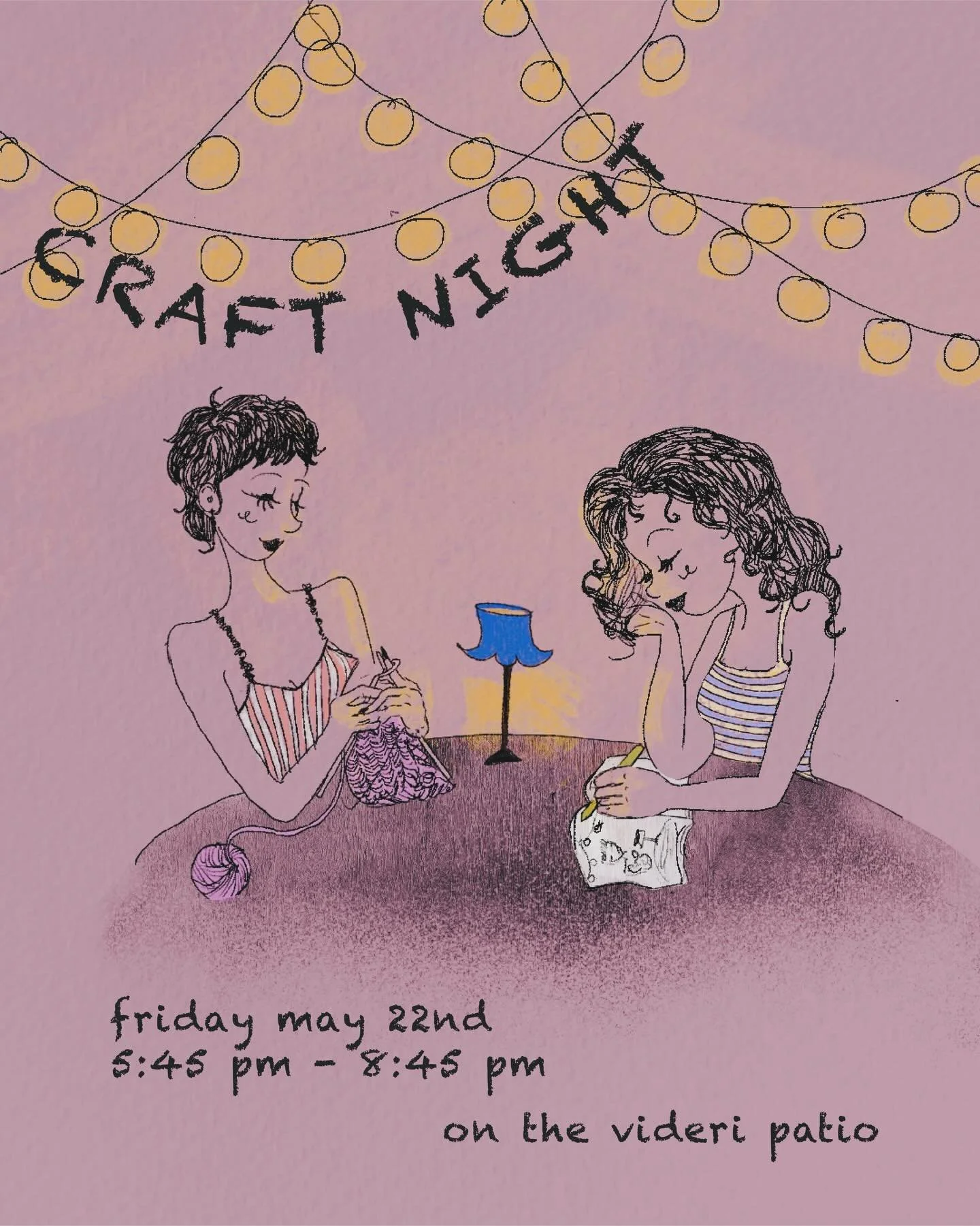 Videri will be hosting its first ever Craft night on the patio next Friday, May 22nd! Come by and indulge in some treats, maybe a glass of vino, and good company! Bring your crafts and remember that making bad art is better than making no art at all 