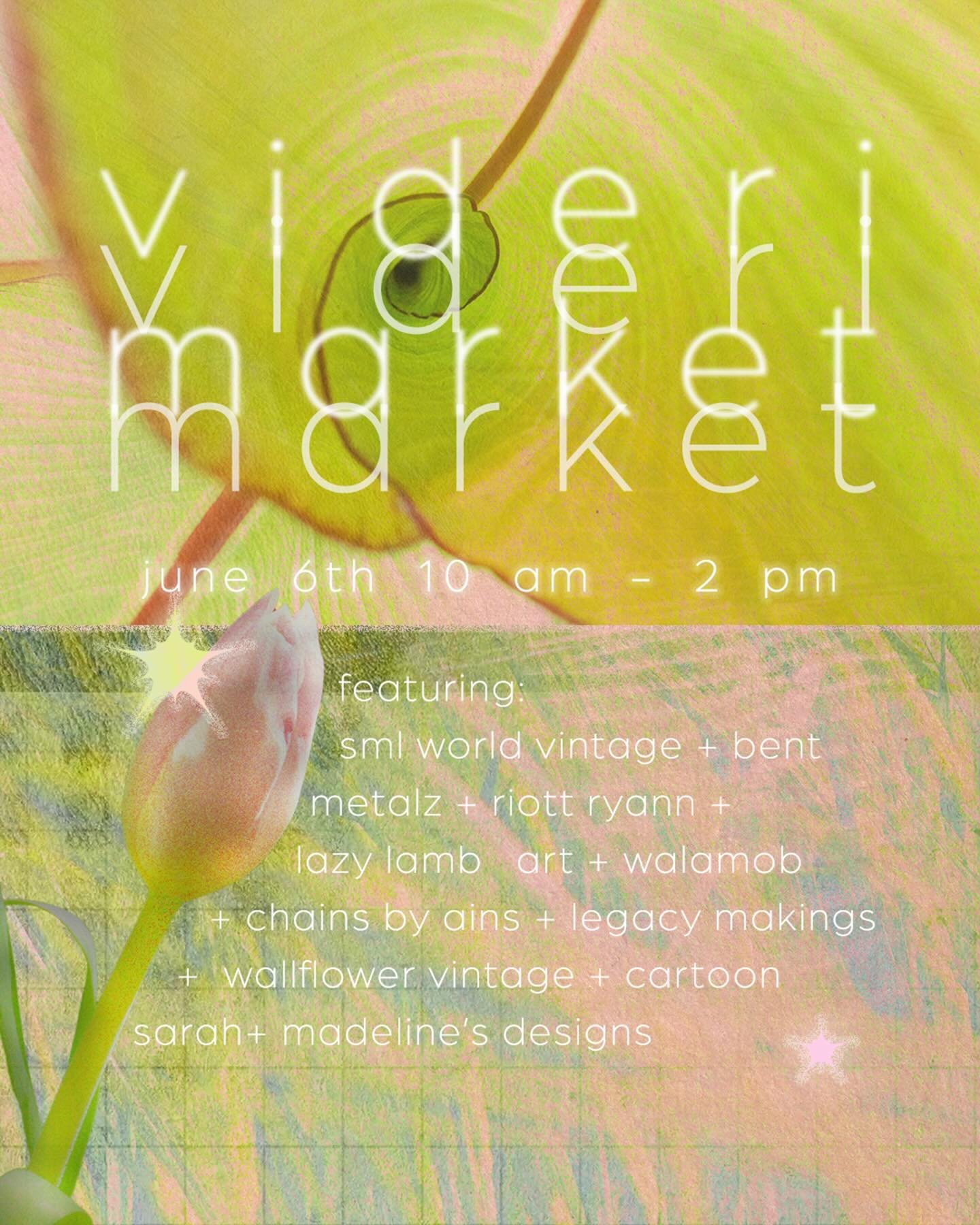 &ldquo;Tis blushing on through brief and thorn, 
The wintry winds are still;
Now softer Zephyrs waft along, 
The month of June to fill&rdquo; - Eliza &amp; Sarah Wolcott 🌷
Come and spend the first Saturday of June on the Videri patio with local arti