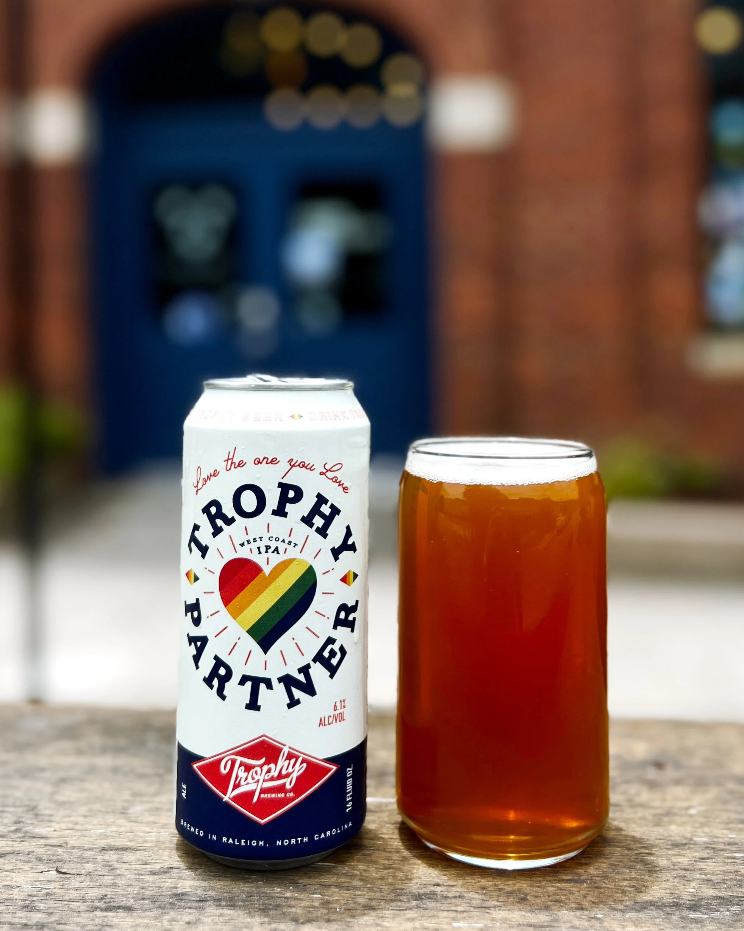 Drink local! Give local! 

Through June, every can of @trophybrewing Partner IPA purchased at the factory sends $1 directly to @lgbtcenterofraleigh! 

Swing by, grab a beer, and help us support the people and organizations that make our community shi