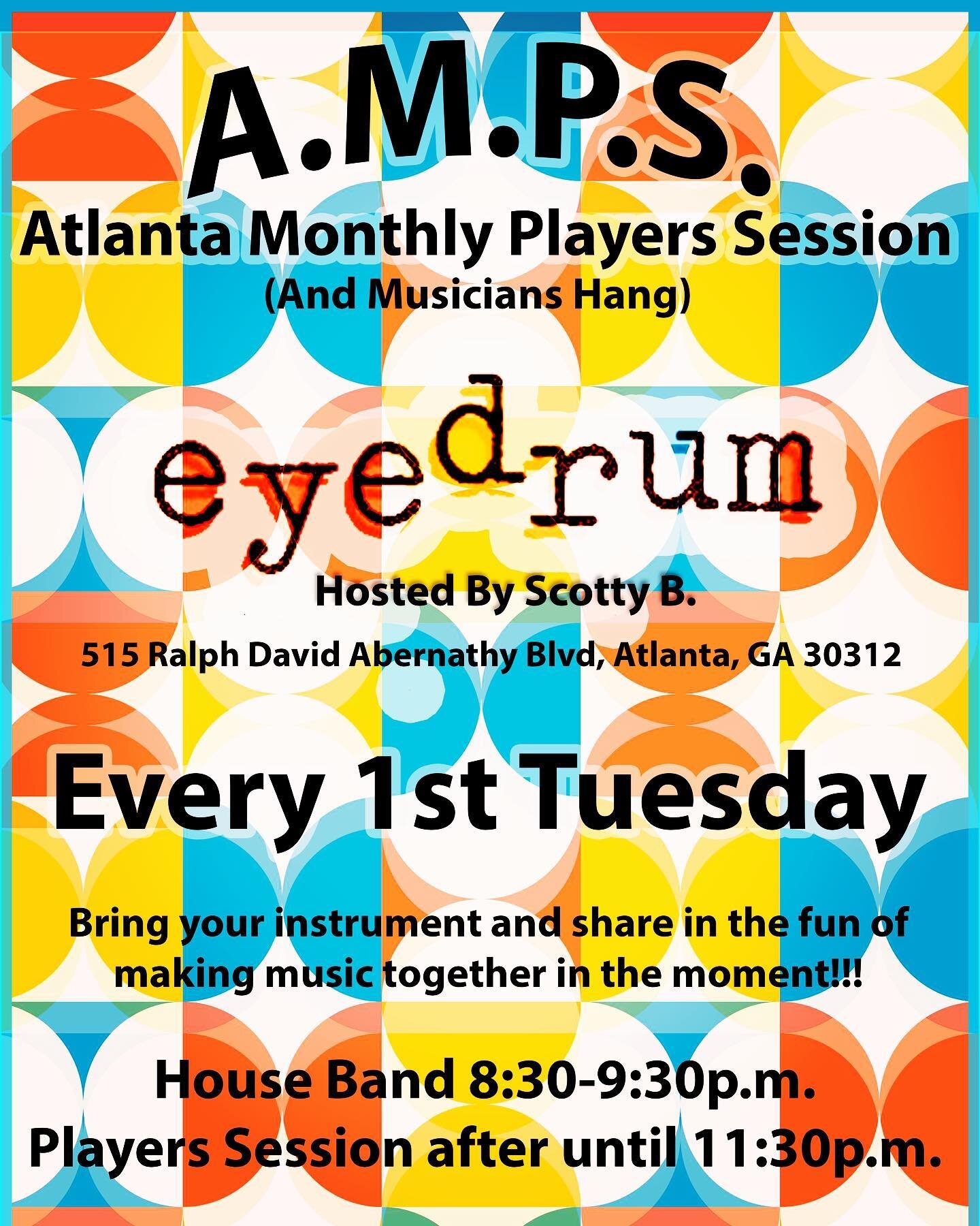 TONIGHT- Atlanta Monthly Player's Session @eyedrum House Band: @double_dubby (drums) @fourpx (Guitar) @j_m_pepper (bass) @cherrywhitemuse (keys) @moni.moan (vocals) and SisterSai (cello)

Experience an exhilarating musical journey with Scotty B. at t