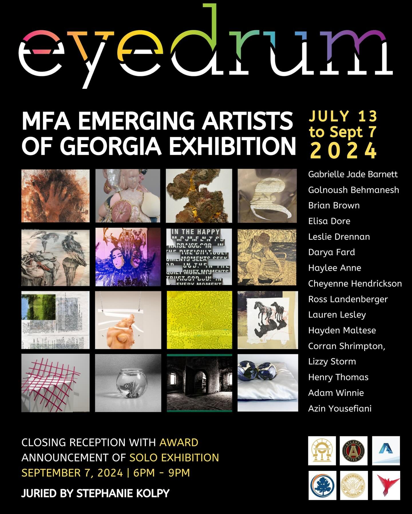 This Saturday, Sept 7th, from 6-9 PM, join us at eyedrum for the announcement of the MFA artist selected from this incredible group exhibition to receive a solo show at eyedrum in 2025. Don&rsquo;t miss it! See you there!