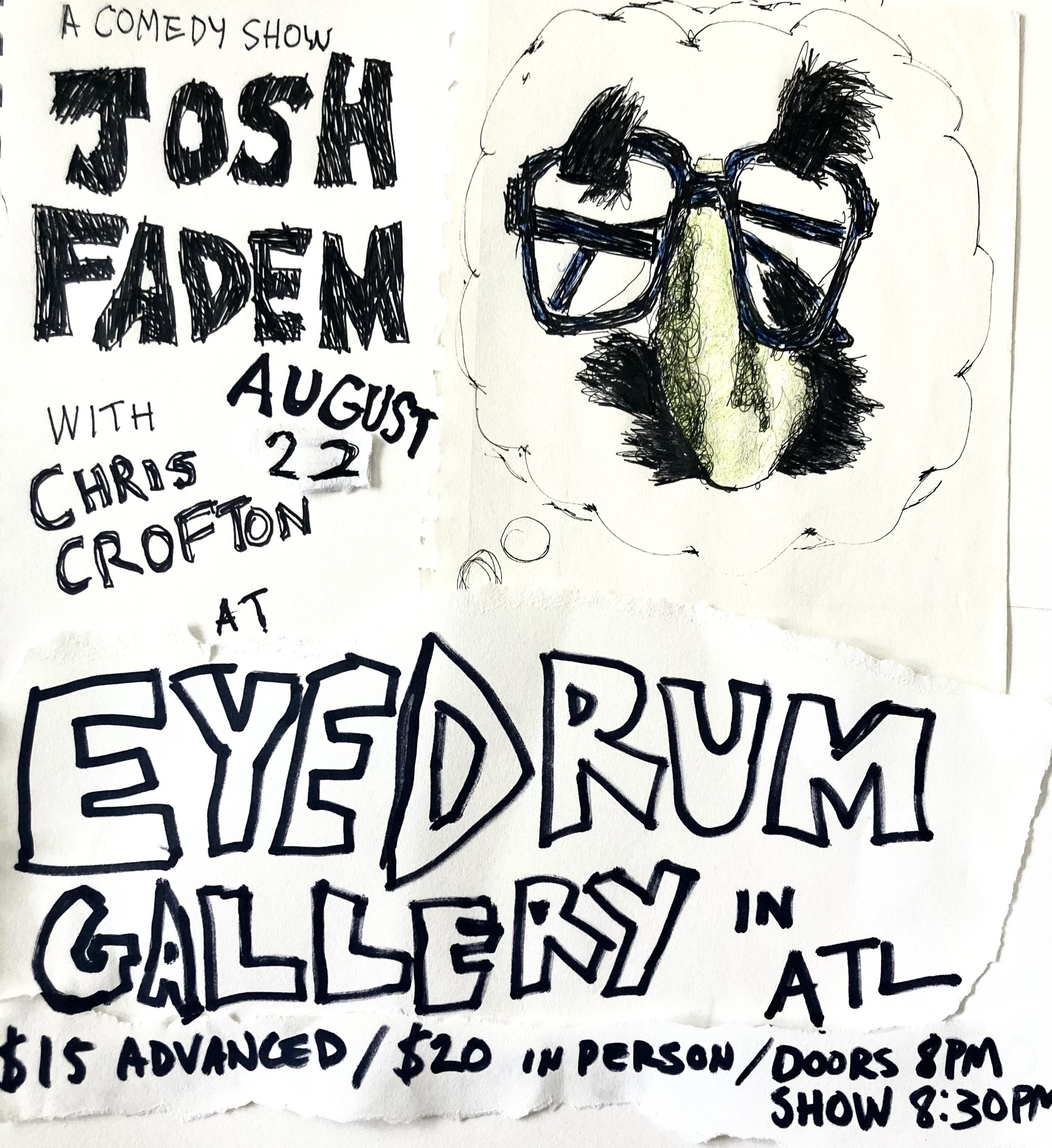 Just announced: Josh Fadem and Chris Crofton are bringing comedy to eyedrum on 8/22. Tickets on sale at eyedrum.org 

Josh Fadem is an actor, comedian, and voice artist originally from Tulsa, OK.  He has numerous television credits including recurrin