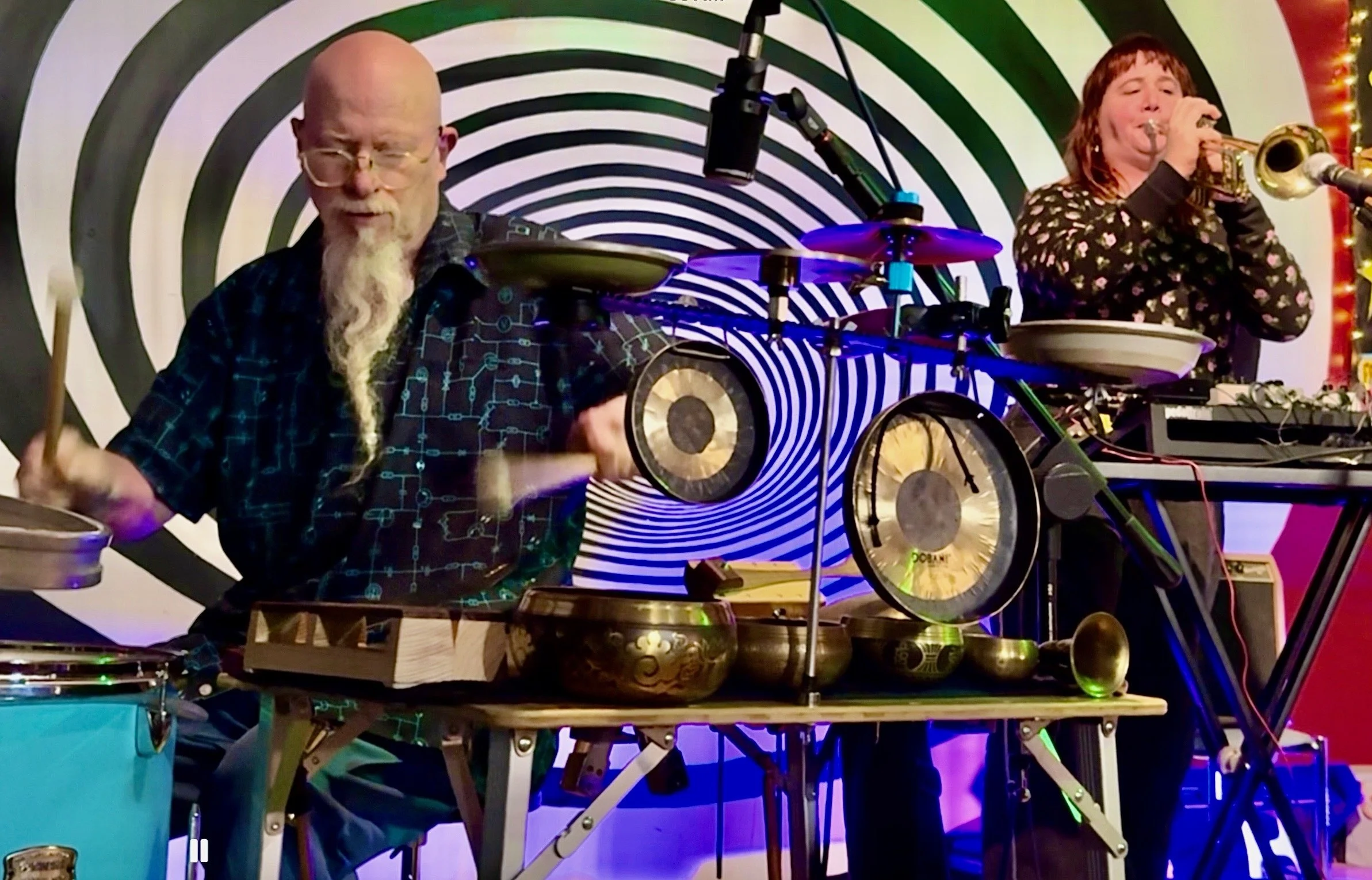 Klimchak and Alexandria Smith playing music