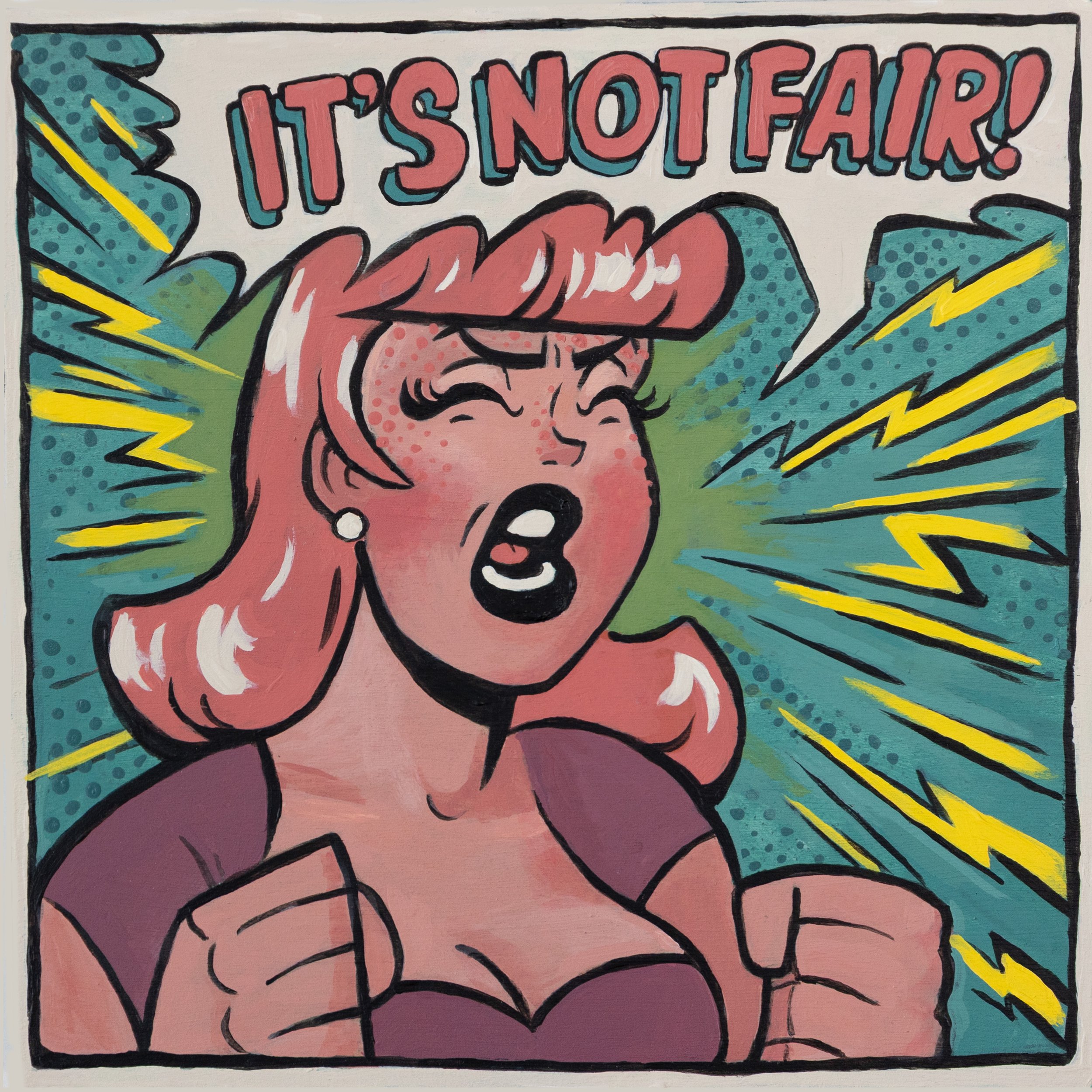 It's Not Fair! Acrylic on Wood, 8x8