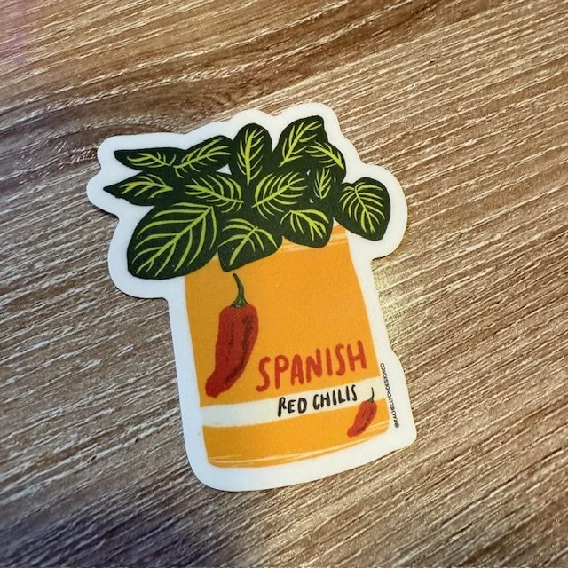 Spanish Chilis Vintage Tin Vinyl Sticker
