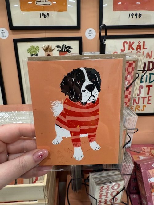 St Bernard Christmas Sweater Greeting Card