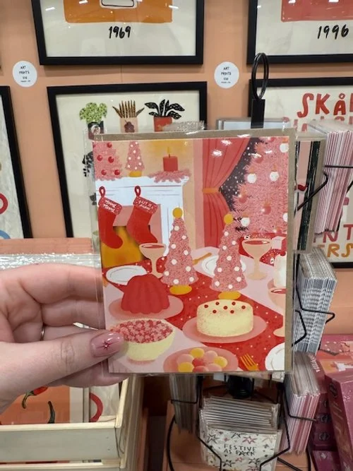 Pink Christmas Greeting Card