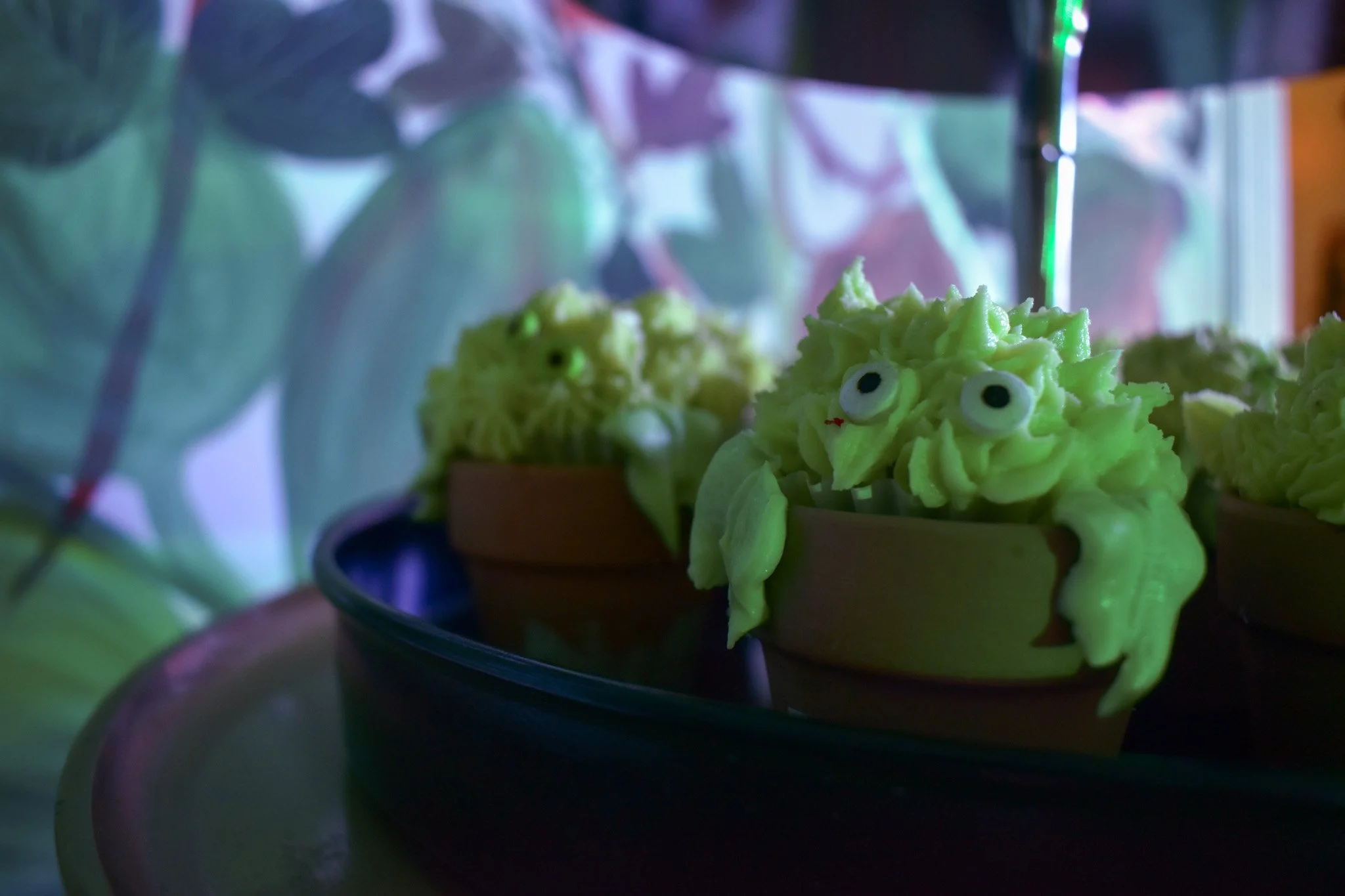 monster cake pops plants in mini terra cotta pors