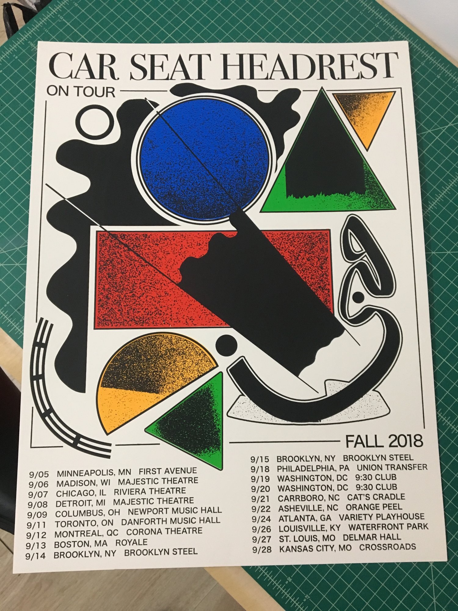 five color. screen printed poster