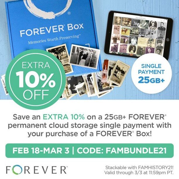 A DYNAMIC DUO!
They're a timeless classic. We mean, seriously, timeless - from the past back into the present &amp; preserved for the future, the combination of FOREVER Box and our permanent cloud storage is a no brainer.
And, right now, you can save