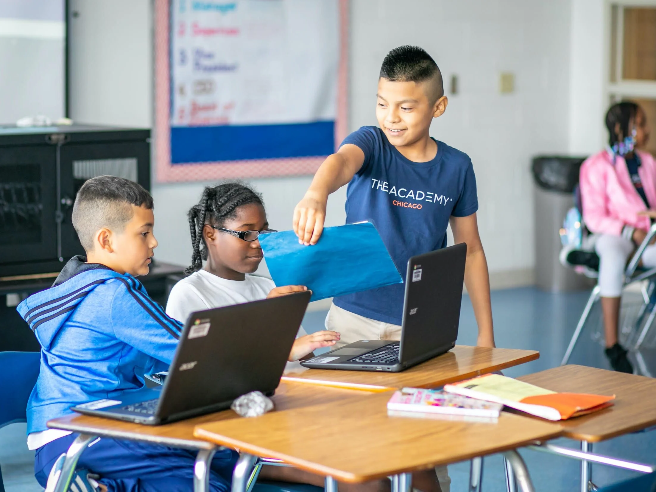 Children in a classroom.