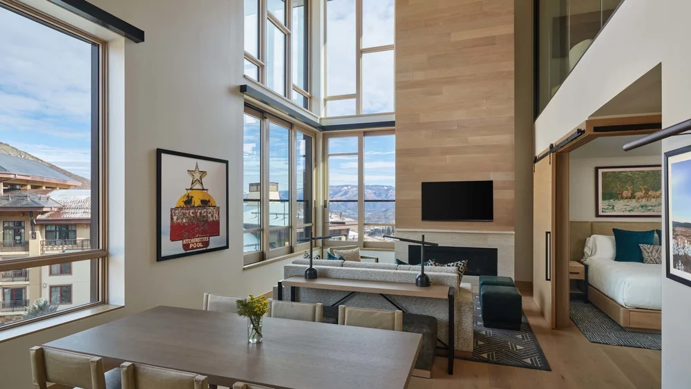  Hotel interior design  at the Cirque Residences in the Cirque Tower at Viceroy Snowmass, in Aspen, Colorado 