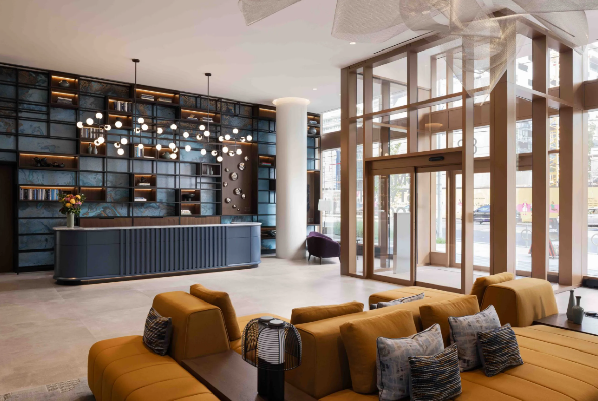 West House, Toronto custom lobby sofa