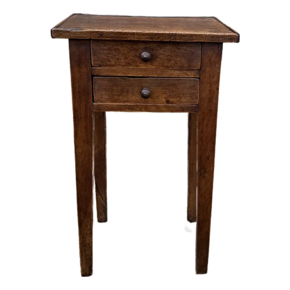 19th Century French Country Two Drawer Side Table