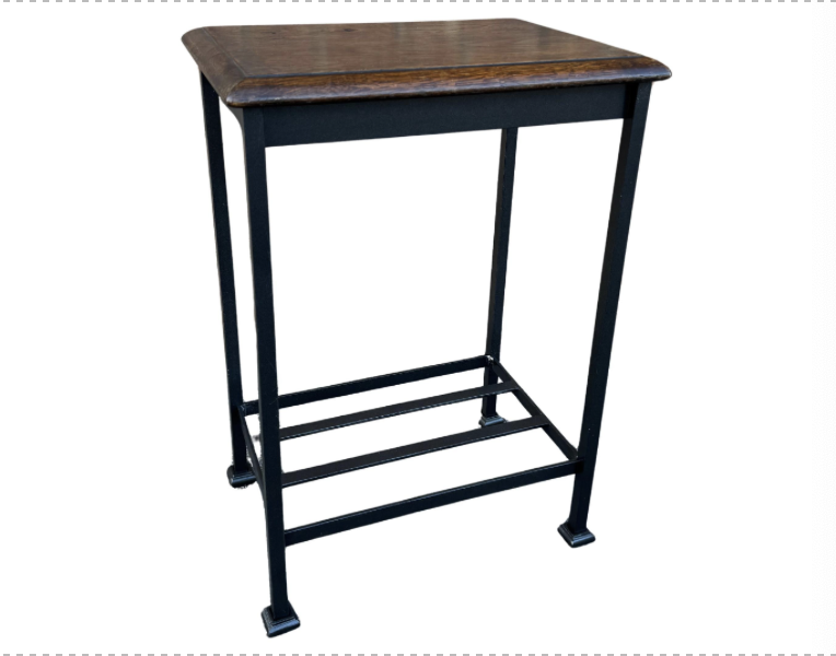 Iron Side Table W/Antique Top