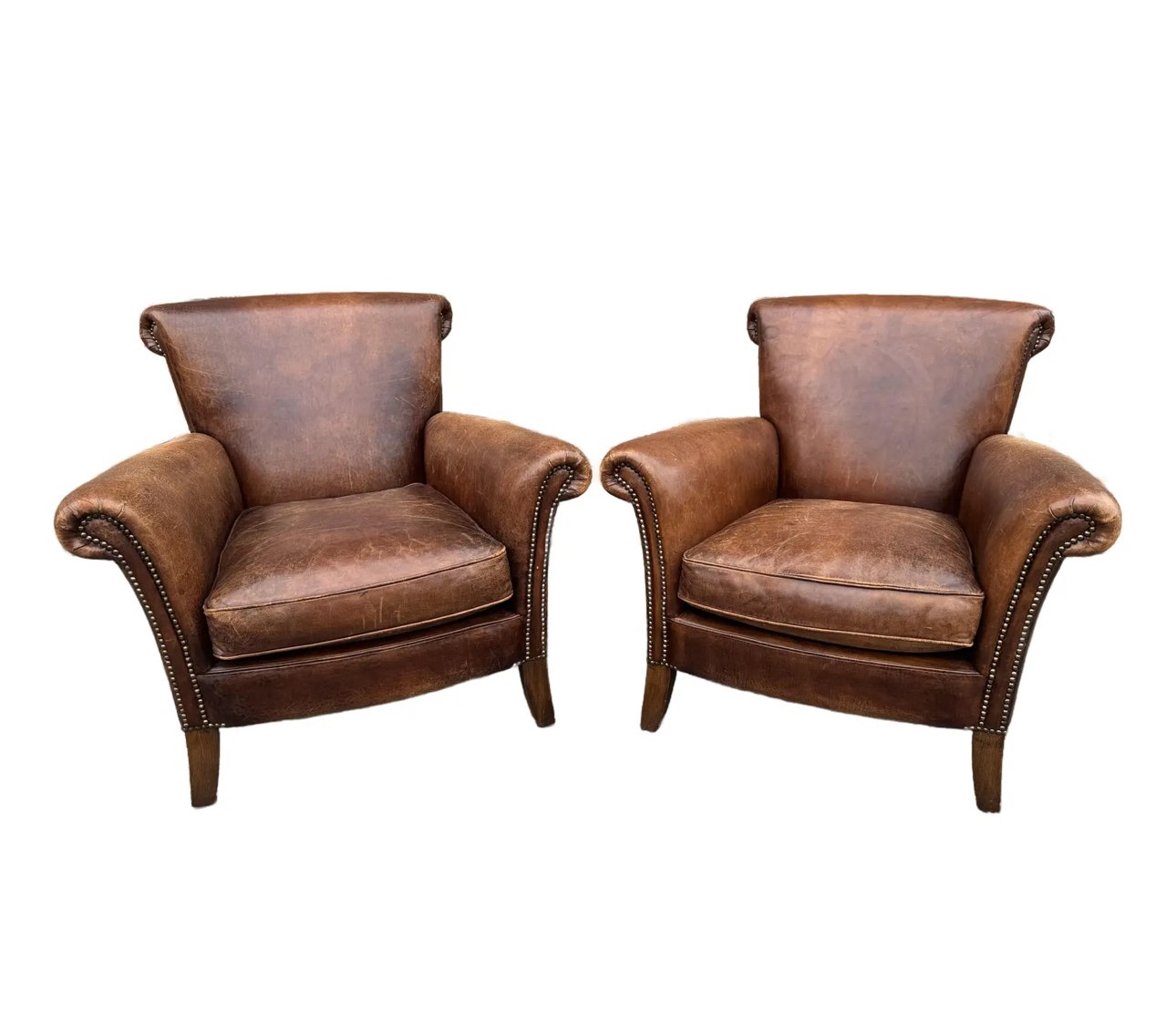 Vintage French Leather Club Chair