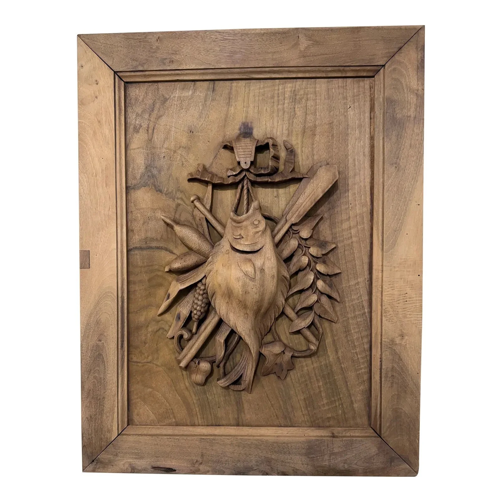 Black Forest Oak Wall Panel Fish Motif