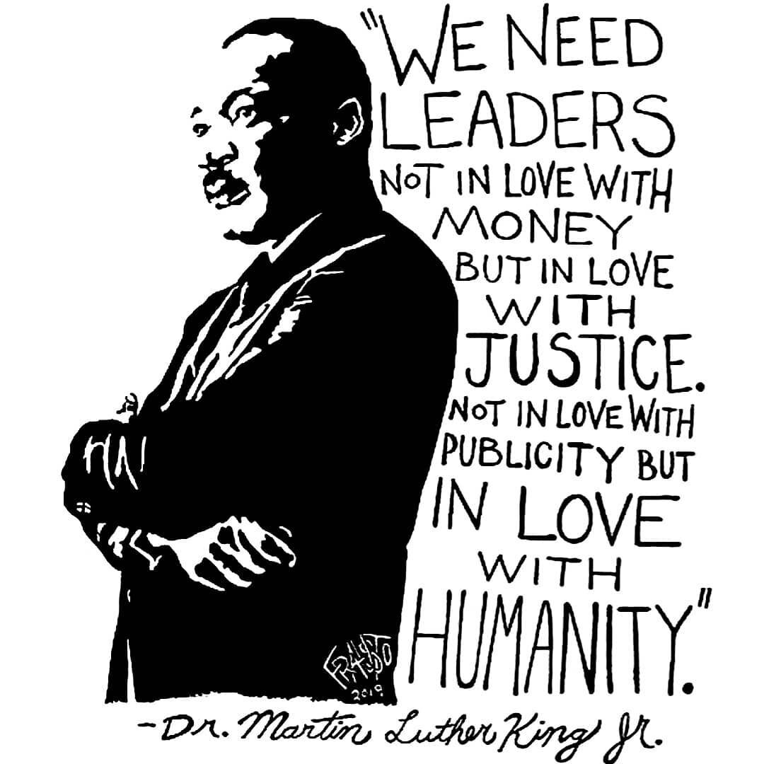#mlkdayofservice so much work to be done to fulfill this dream.  What did you do on this day of service?  Artwork - @rickfrausto