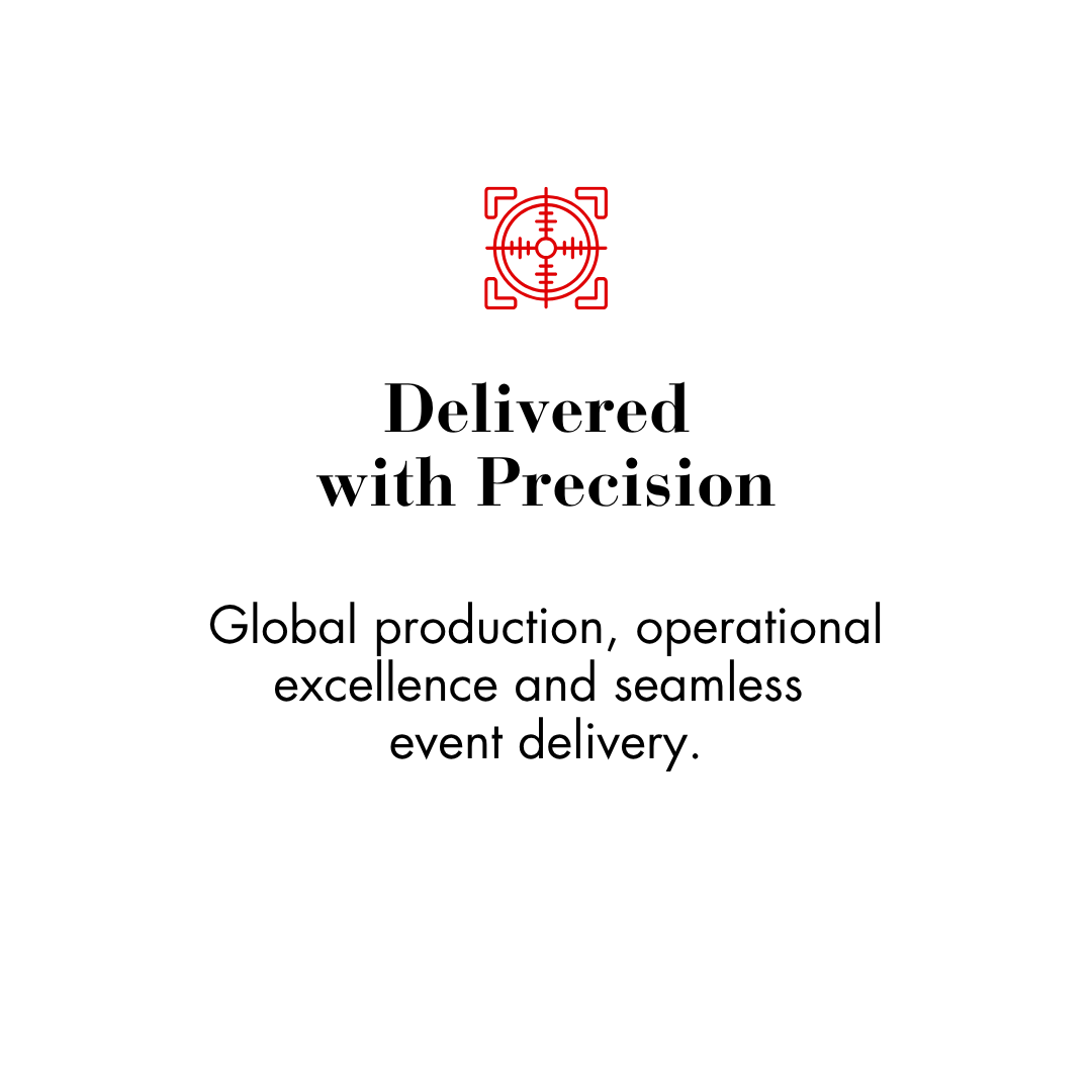 Global production, operational excellence and seamless  event delivery.