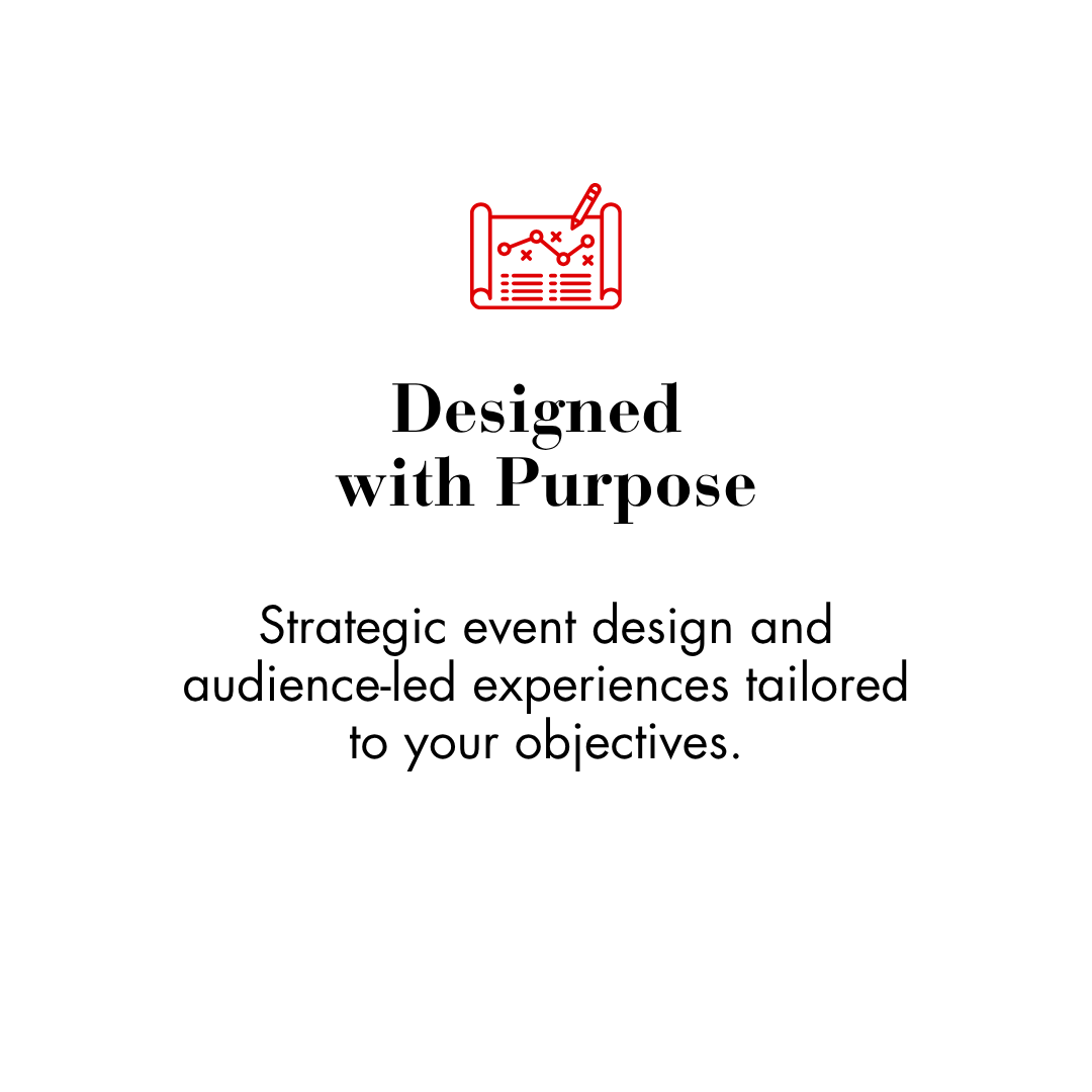 Strategic event design and audience-led experiences tailored to your objectives.