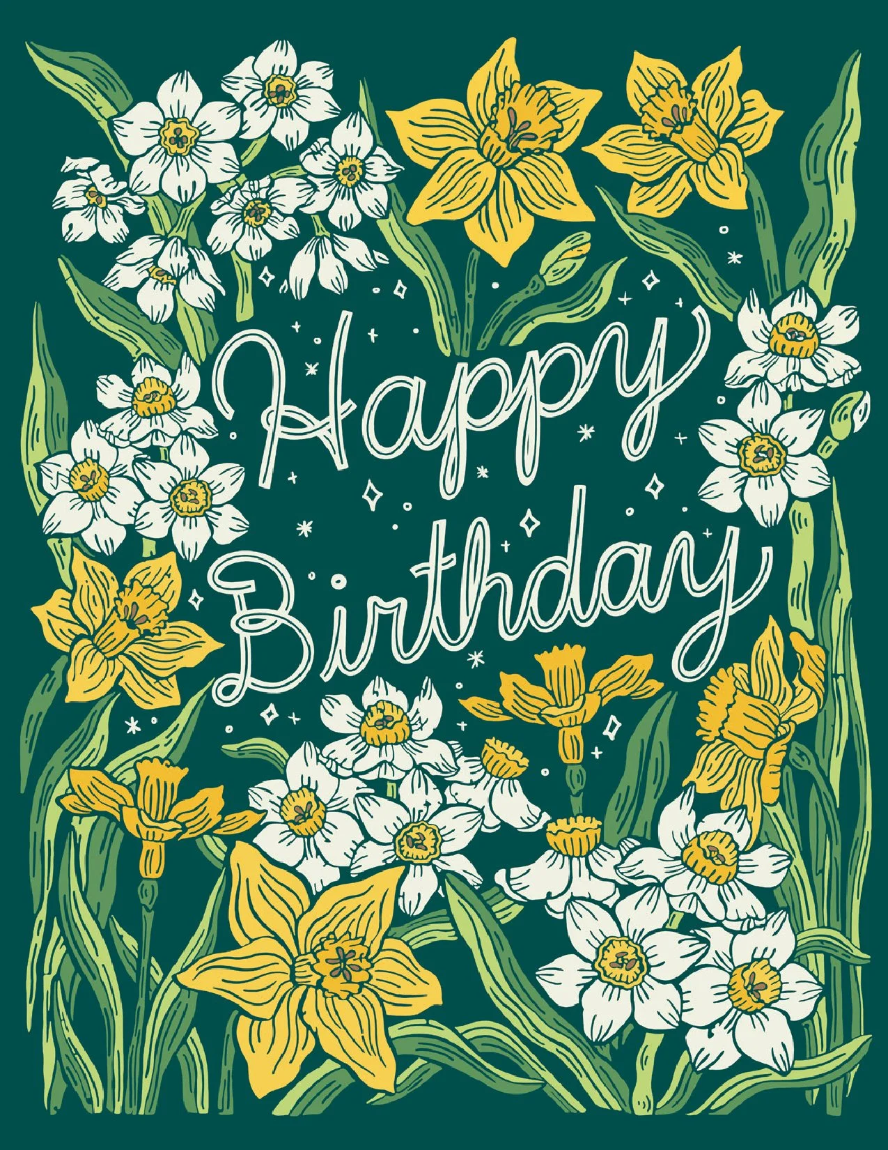 Birthday Teal Flower