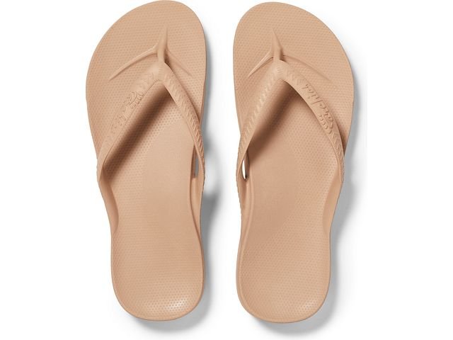 Arch Support Tan Flip Flops by Archies — The Shoe Story