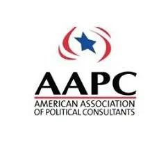 Logo of the American Association of Political Consultants featuring a star and swooping lines with the organization's initials and full name.