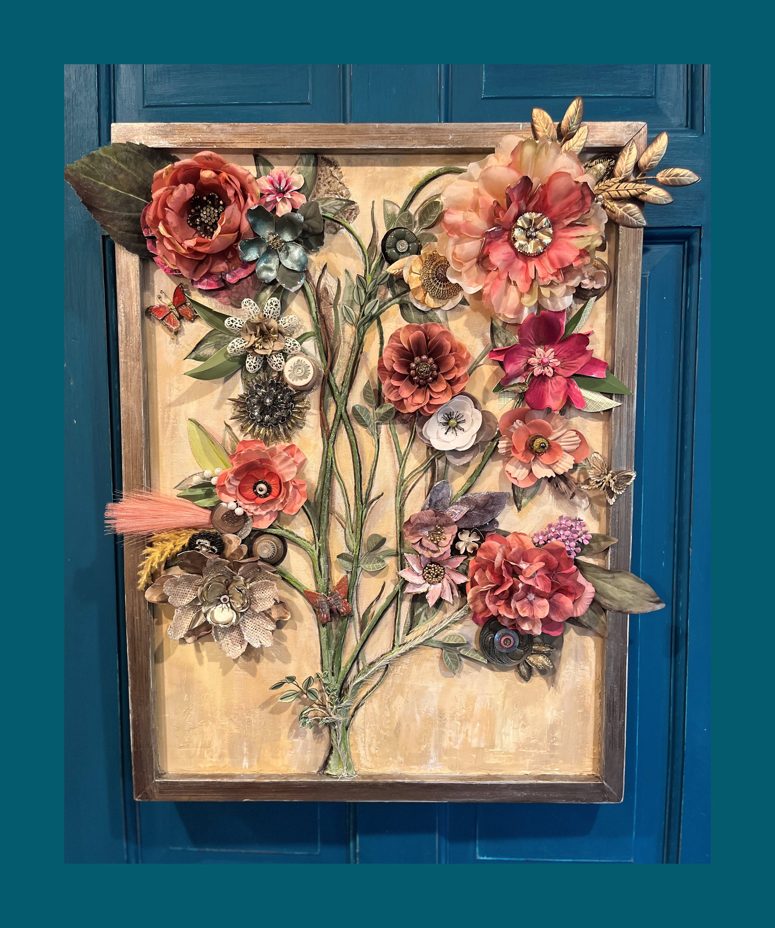 "Room to Grow"  
Love that is held but allows growing together.
Mixed Media ~ 18 x 24 framed canvas.
SOLD ~ Private Collection