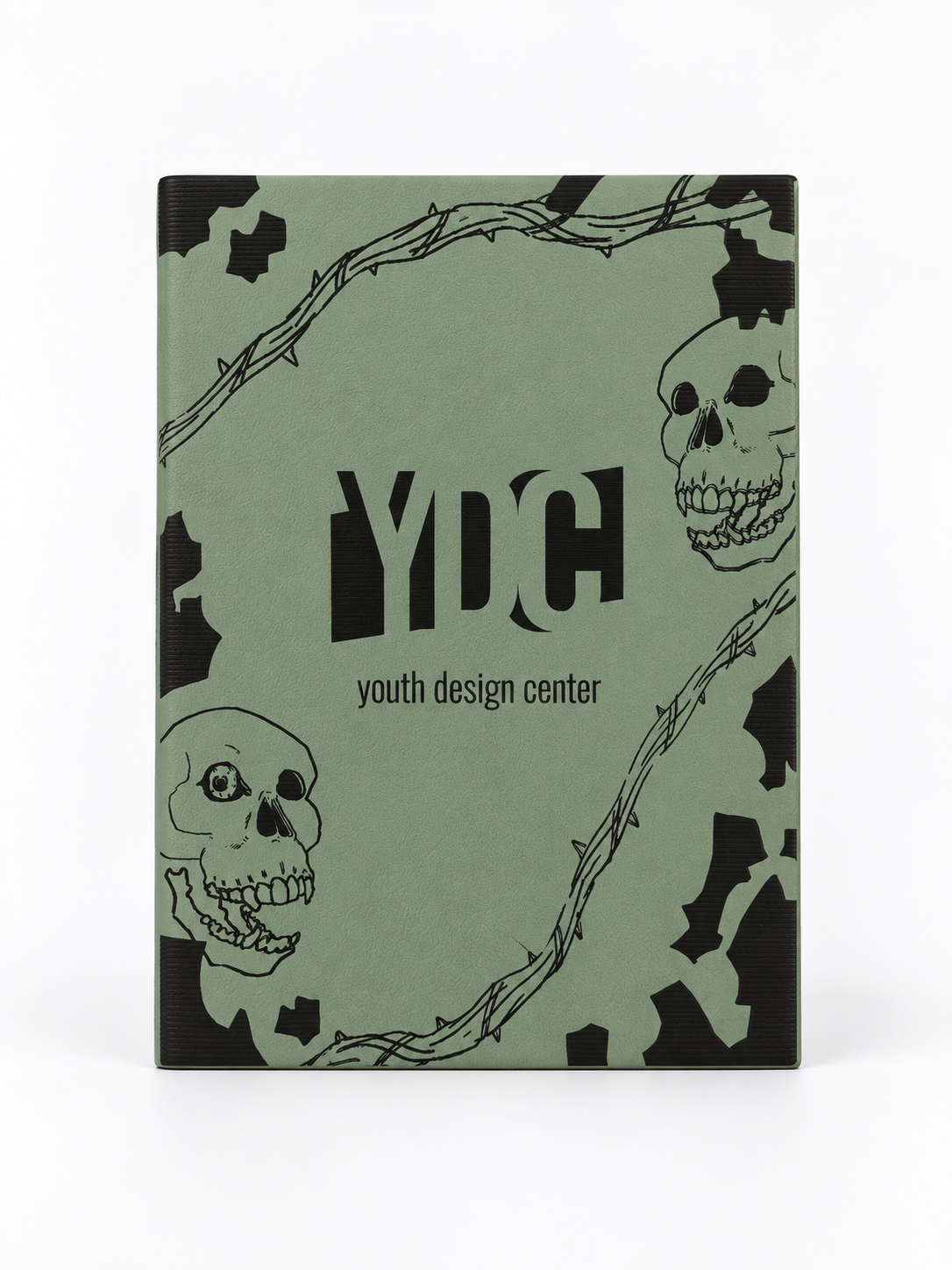 Sage Green YDC Skull Graphic Notebook.png