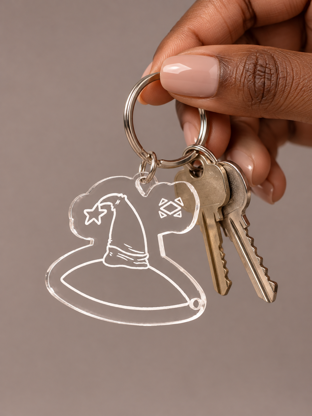 Wizard Hat Acrylic Keychain and Keys.png