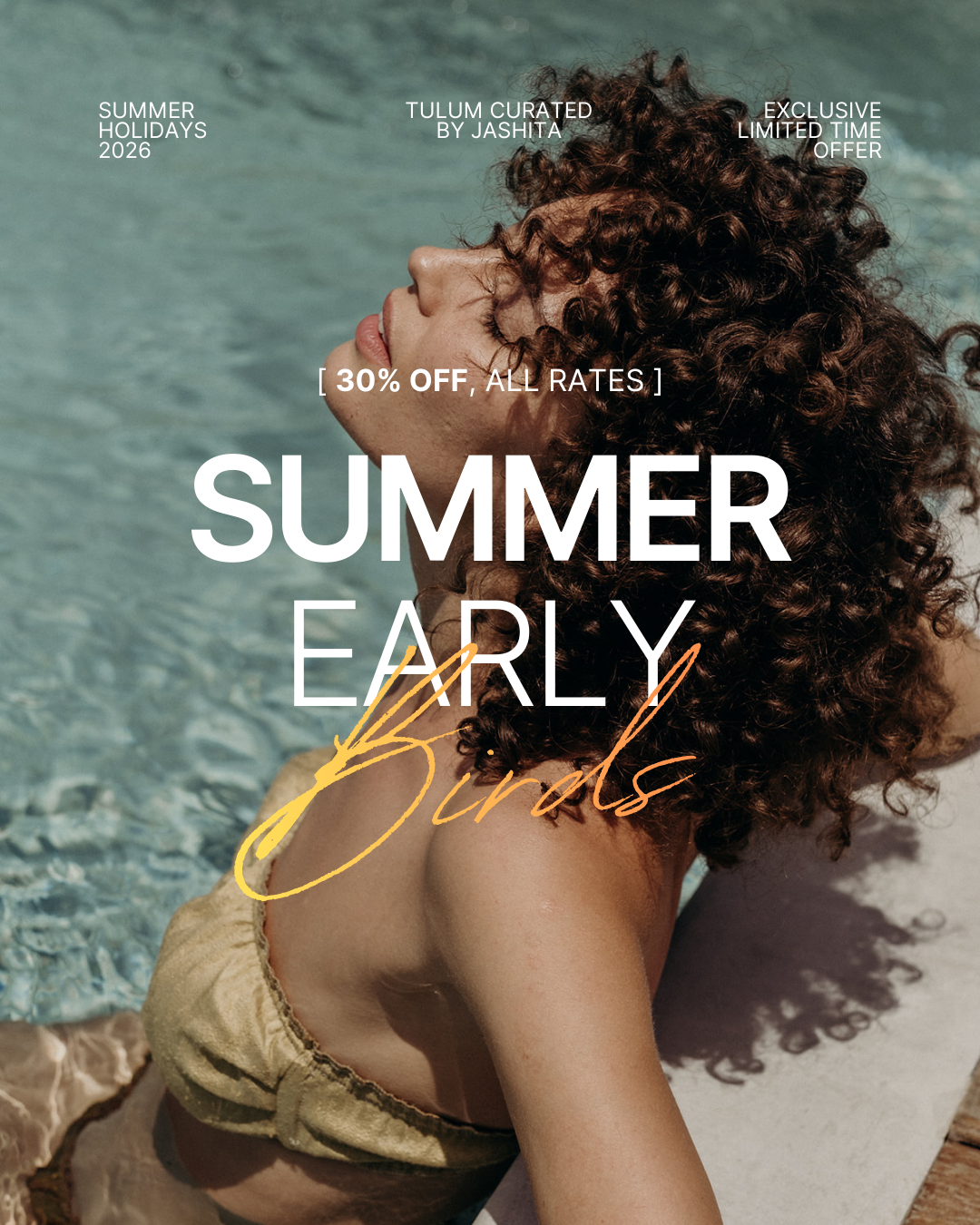 30% OFF in all rates, Summer Early Birds at Jashita Tulum Luxury Villas