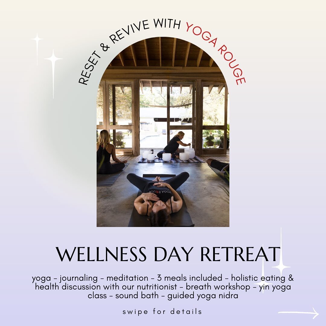 The Reset &amp; Revive Retreat is coming soon!! Yoga, journaling, meditation, discussions with a nutritionist, 3 delicious meals included, and so much more.

7am - 7pm on September 17. Reserve your spot today @ the link in our bio! REGISTRATI0N OPEN!