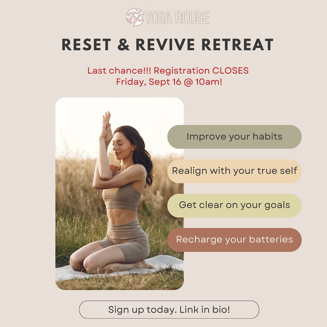 Last chance to RESET &amp; REVIVE - Registration closes in less than 24 hours! Sign up at the link in our bio!

.

.

#batonrougela #hammondla #southeasternuniversity #hammondlouisiana #geauxlocalbr #geauxbr #225batonrouge #wellnessretreat #resetyour